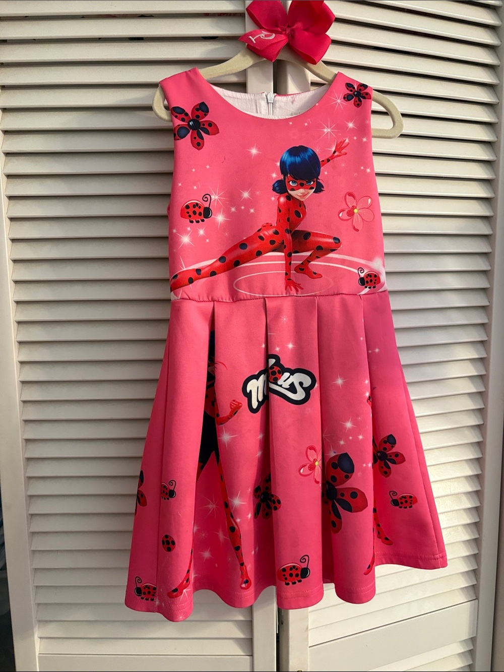 Girls' Pink Miraculous Ladybug Print Dress size 6/7